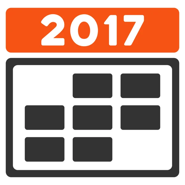 2017 カレンダー グリッド フラット アイコン — ストックベクタ