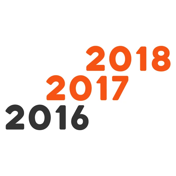 Od 2016-2018 lat płaskie ikona — Wektor stockowy