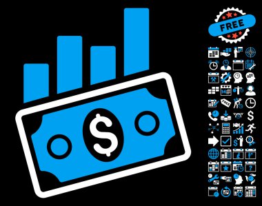 Bonuslu Satış Çubuğu Grafiği Düz Vektör Simgesi