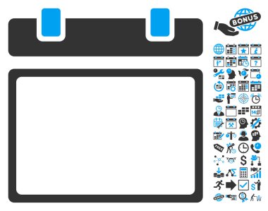 Boş Takvim Sayfası Düz Vektör Simgesi Bonus ile