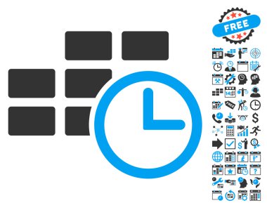 Bonus ile zaman tablo düz vektör simgesi