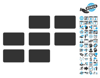 Bonus ile takvim kılavuz düz vektör simgesi