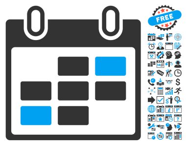 Bonus ile takvim gün düz vektör simgesi