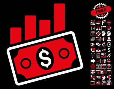 Bonuslu Satış Çubuğu Grafiği Düz Vektör Simgesi