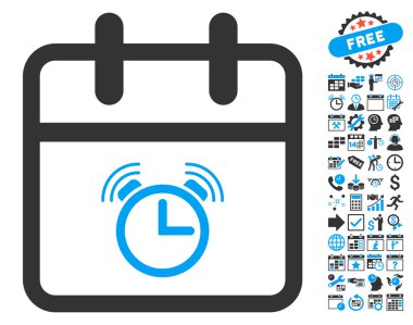 Bonus ile Alarm Günü Düz Vektör Simgesi