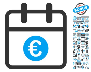 Bonus ile Euro Day Flat Vektör Simgesi