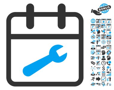 Bonus ile Servis Günü Düz Vektör Simgesi