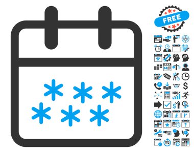 Winter Day Flat Vector Icon With Bonus