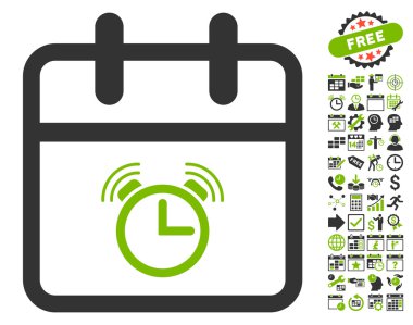 Bonus ile Alarm Günü Düz Vektör Simgesi