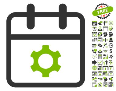 Bonus ile Servis Günü Düz Vektör Simgesi