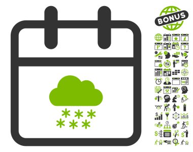 Bonus ile Kar Günü Düz Vektör Simgesi