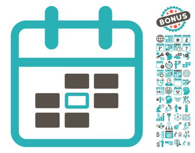 Takvim Seçilen Tarih Düz Vektör Simgesi Bonus ile