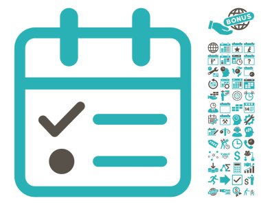 Bonus ile Gün Tasklist Düz Vektör Simgesi