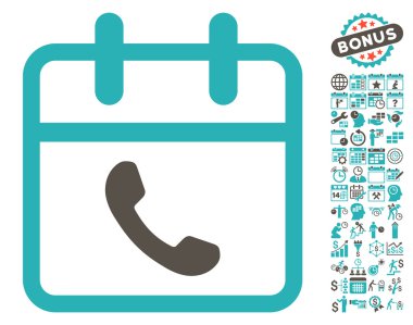 Bonus ile Telefon Destek Gün Düz Vektör Simgesi