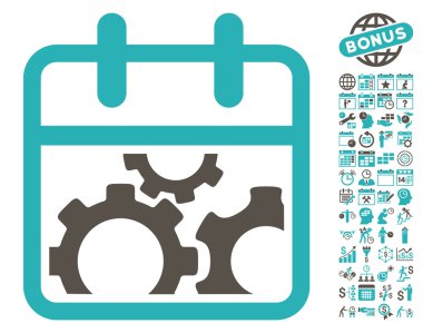 Bonus ile Teknik Gün Düz Vektör Simgesi