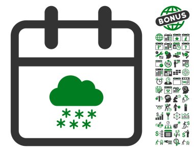 Bonus ile Kar Günü Düz Vektör Simgesi