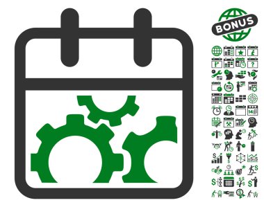 Bonus ile Teknik Gün Düz Vektör Simgesi