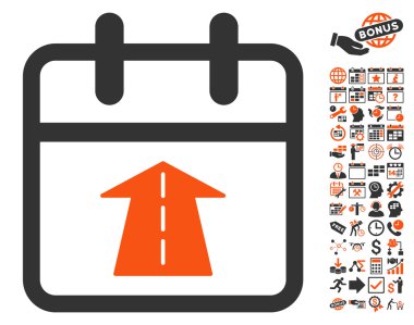 Bonus ile Gelecek Gün Düz Vektör Simgesi