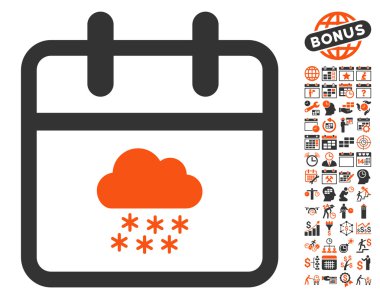 Bonus ile Kar Günü Düz Vektör Simgesi