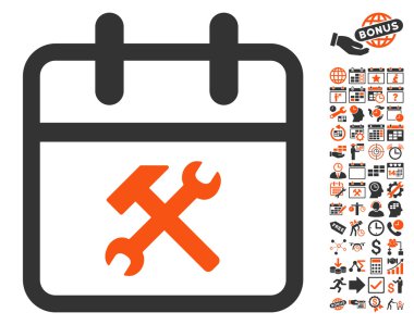 Working Day Flat Vector Icon With Bonus