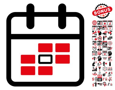 Takvim Seçilen Tarih Düz Vektör Simgesi Bonus ile