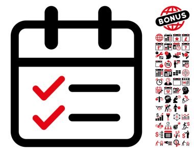 Bonus ile Gün Görevleri Düz Vektör Simgesi