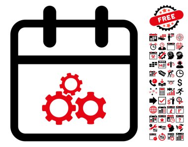 Bonus ile Mekanik Gün Düz Vektör Simgesi