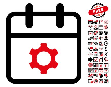 Bonus ile Servis Günü Düz Vektör Simgesi