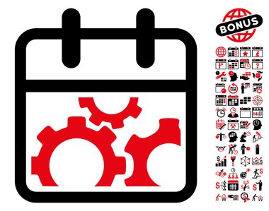 Bonus ile Teknik Gün Düz Vektör Simgesi