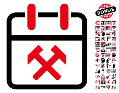 Working Day Flat Vector Icon With Bonus