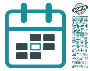 Takvim Seçilen Tarih Düz Vektör Simgesi Bonus ile