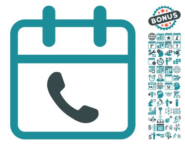 Bonus ile Telefon Destek Gün Düz Vektör Simgesi