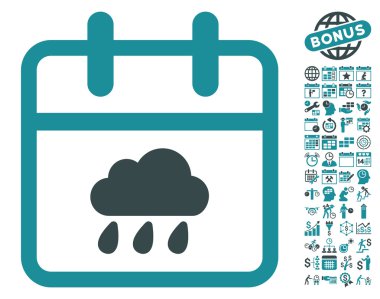 Bonus ile Yağmurlu Gün Düz Vektör Simgesi