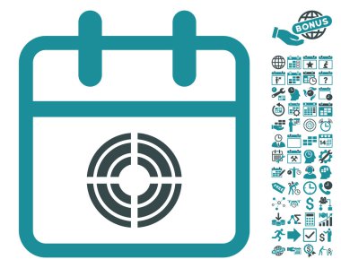 Bonus ile Hedef Gün Düz Vektör Simgesi