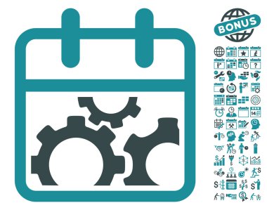 Bonus ile Teknik Gün Düz Vektör Simgesi