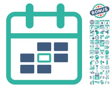 Takvim Seçilen Tarih Düz Vektör Simgesi Bonus ile