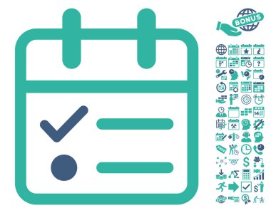 Bonus ile Gün Tasklist Düz Vektör Simgesi