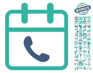 Bonus ile Telefon Destek Gün Düz Vektör Simgesi