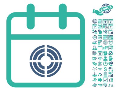 Bonus ile Hedef Gün Düz Vektör Simgesi