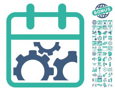 Bonus ile Teknik Gün Düz Vektör Simgesi