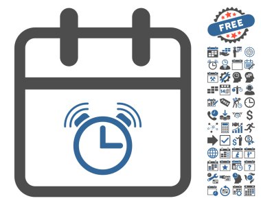 Bonus ile Alarm Günü Düz Vektör Simgesi