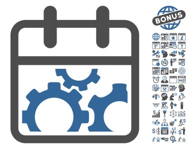 Bonus ile Teknik Gün Düz Vektör Simgesi