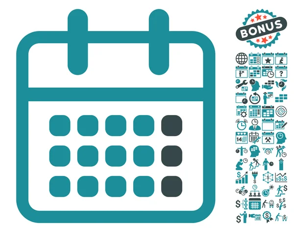 Miesiąca kalendarzowego płaskie wektor ikona z Bonus — Wektor stockowy