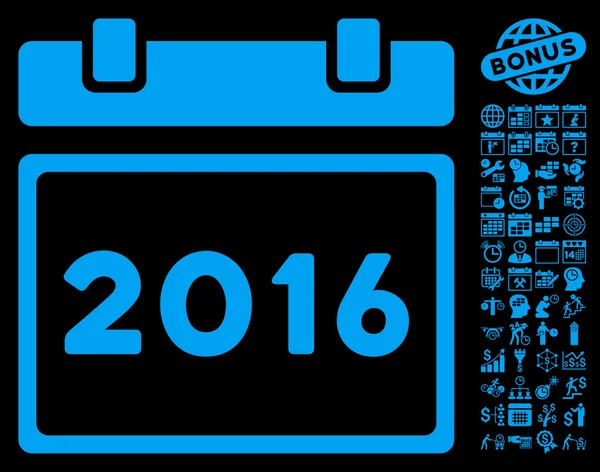 2016 Calendario plano Vector icono con bonificación — Vector de stock