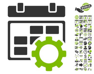 Takvim Ayarları Gear Flat Vector Icon Bonus ile
