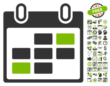 Bonus ile takvim gün düz vektör simgesi