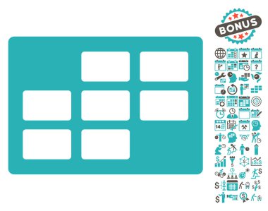 Bonus ile takvim tablo düz vektör simgesi