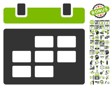 Bonus ile takvim düz vektör simgesi