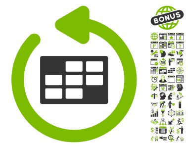 Takvim Tablosunu Bonus ile Yenile Takvim Tablosu Düz Vektör Simgesi