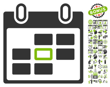 Bonus ile Seçilen Takvim Günü Düz Vektör Simgesi